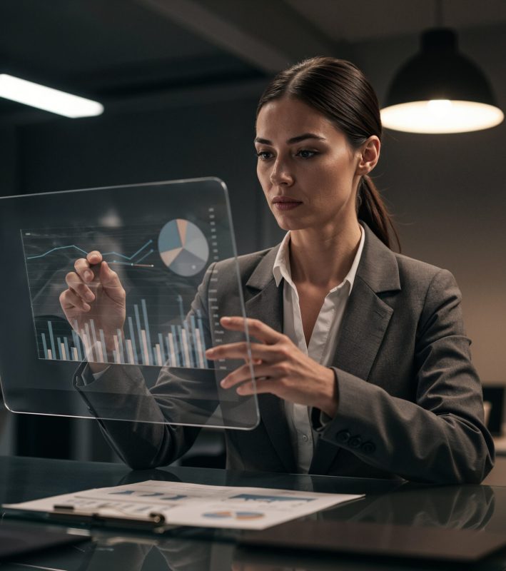 businesswoman-analyzing-data